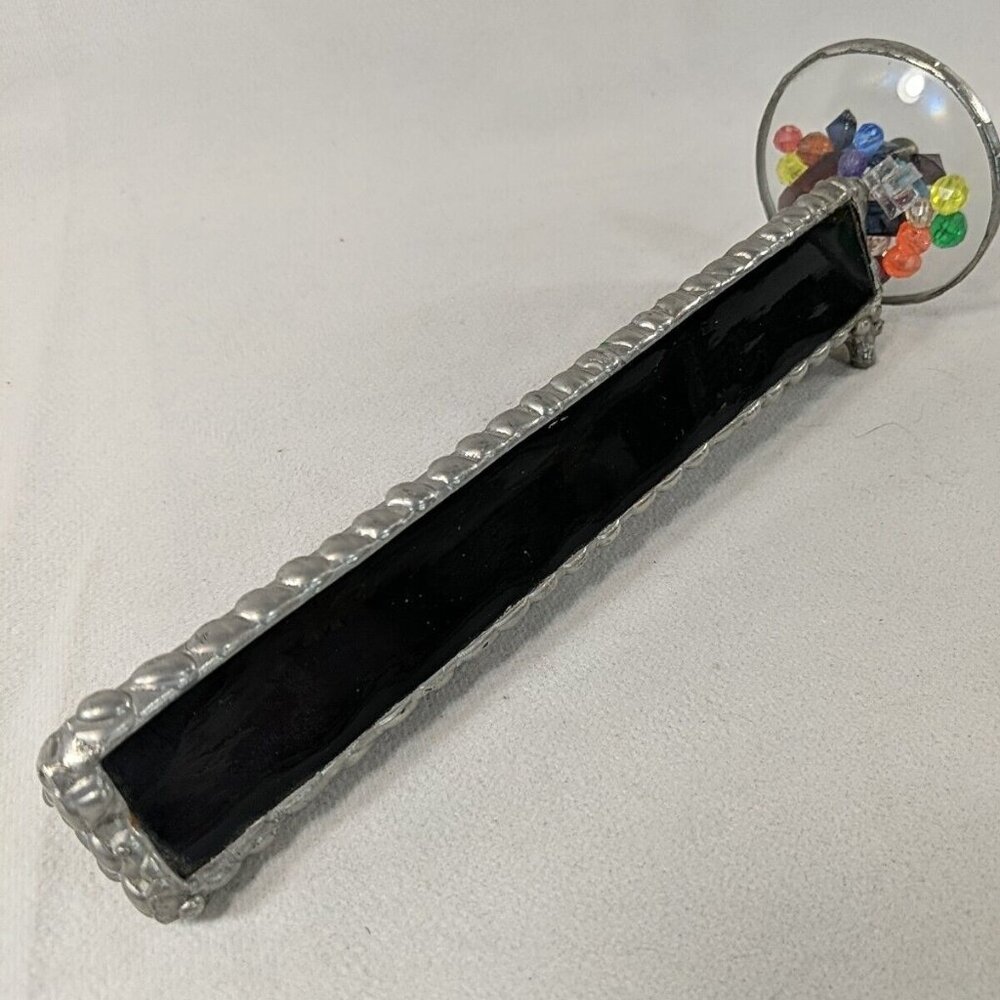 Vintage Hand Blown Art Studio Glass Kaleidoscope 9" x 3" Leaded Stained Toy